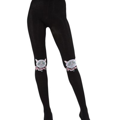 Cat Face Design Sweater Tights